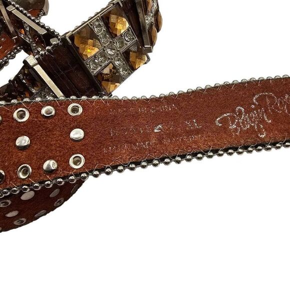 Blazin Roxx Womens Size XL Western Bling Belt orange Rhinestone Rodeo 40"-44" - Picture 7 of 7